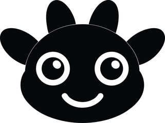 Adorable Cartoon Creature Cute Black and White Illustration of a Friendly Little Monster