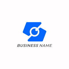 design logo creative letter S and lens camera