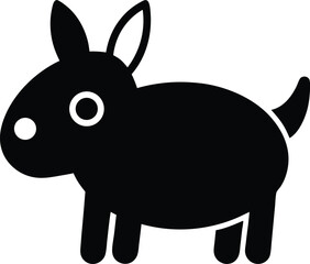 Adorable Black Puppy Illustration Simple Cartoon Dog Design