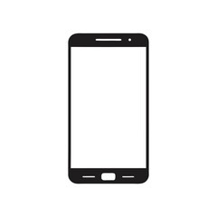 smart phone isolated on white background silhouette vector icon illustration
