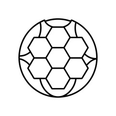 Fototapeta premium Hexagonal patterned soccer ball outline in minimalist design