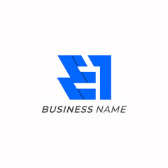 design logo combine letter E and number 1