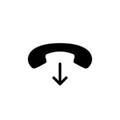 Hang up phone call icon isolated on white background. Decline sign symbol