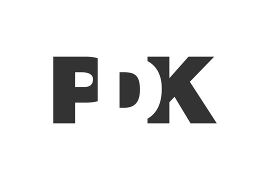 PDK logo design. Initial letter P D K bold font style for tech startups, consulting, corporate branding. Creative company name, headlines typography identity, trendy logotype.