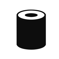 Black cylinder icon simple design minimalist shape