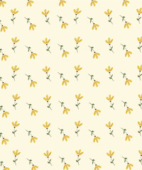 seamless yellow flowers pattern 