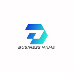 design logo creative digital letter D