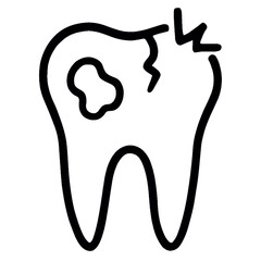 Damaged Tooth Icon Vector Illustration isolated on white background