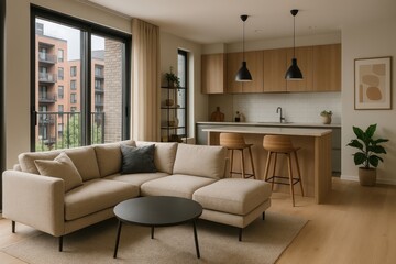 Fototapeta premium Modern cozy apartment interior design.