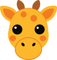 Adorable Giraffe Face Illustration Cute Cartoon Animal Design