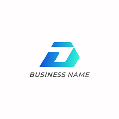 design logo creative letter D and tech