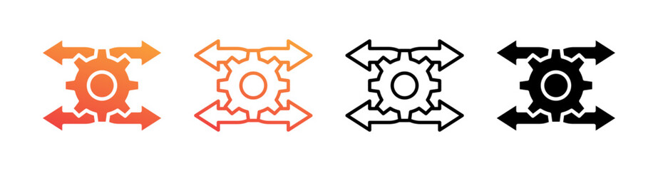 Change Multi Style Icon Set Vector 