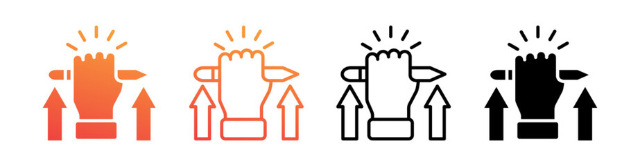 Motivation Multi Style Icon Set Vector 