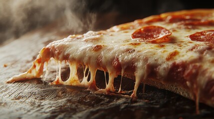 Delicious slice of pizza topped with fresh tomatoes and herbs served on parchment paper