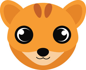 Adorable Orange Cartoon Cat Face Cute Kitten Illustration