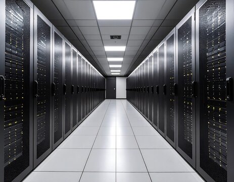 Server room hallway - Powered by Adobe