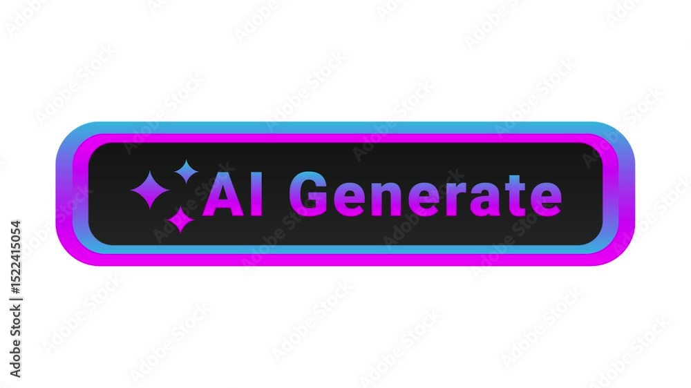 Poster ai animated icon in cyberpunk style. artificial intelligence animation symbol