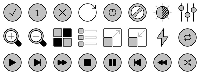 Icons in two tones about interface 3