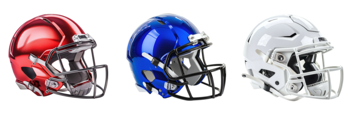 Hockey helmets set isolated on transparent background PNG