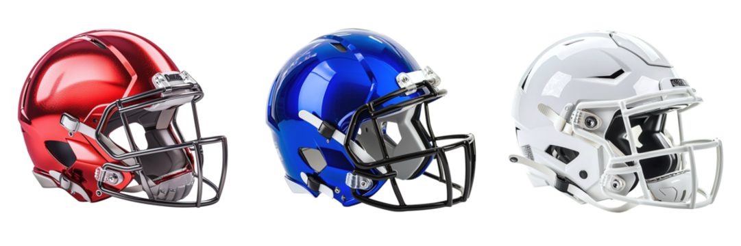 Hockey helmets set isolated on transparent background PNG