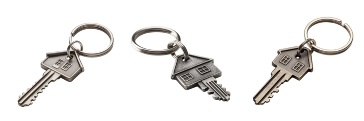 Set of house keys isolated on transparent background PNG