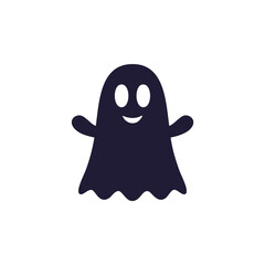Friendly halloween ghost cartoon character illustration