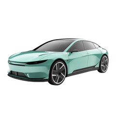 Fototapeta premium Electric car in concept, EV car isolated on white background, image ai generate
