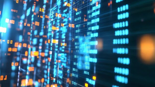 A computer screen with a lot of numbers and letters on it. The numbers are in different colors and sizes, and the letters are also in different colors. Concept of complexity and organization