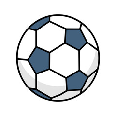 Soccer ball design with hexagonal pattern in blue and white colors  