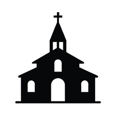 Church building clipart with classic design Vector illustration