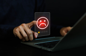 
Dissatisfied Icon, 1 Star Review Score, Complaint, Bad, Negative, Feedback, Rate, Online, Customer...