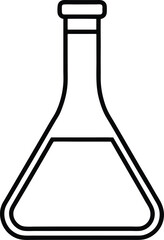 lab flask icon line art vector illustration on transparent background

