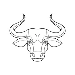 Majestic bull head line art graphic design