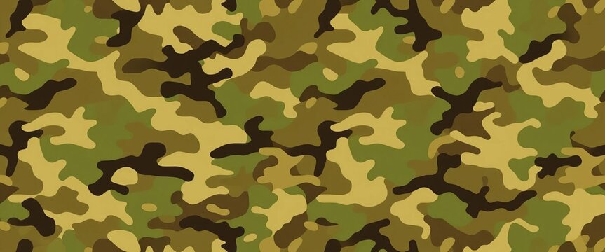 Full seamless military camouflage pattern vector design for fabric, textile, wallpaper, and hunting gear,  brown,   military style
