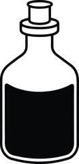 liquid medicine bottle icon line art vector illustration on transparent background
