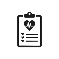 Medical checkup clipboard heartbeat health form
