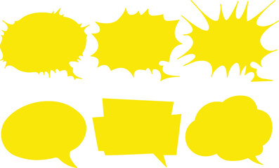 Assortment of Yellow Comic Style Speech Bubbles