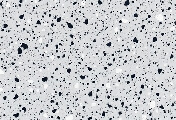 Fototapeta premium Gray and black terrazzo texture on white background; eroded, grunge, stone, granite, marble backdrop, backdrop, close-up