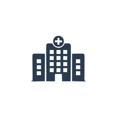 Modern hospital building medical healthcare icon