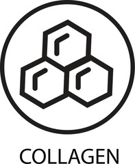 Obraz premium Collagen supplement benefits for skin and health vector icon for beauty and wellness products design