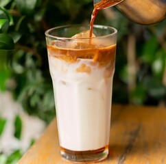 Ice latte in glass