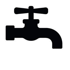 Water Faucet Tap Icon Vector isolated on white background