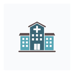 Simple hospital building icon medical healthcare facility