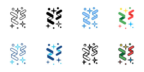 Glitter icon set multiple style collection 
