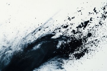 Dynamic motion-blurred chalk particles with liquid ink vortex, ideal for digital art projects and advertising campaign visuals.
