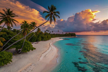 Stunning Tropical Beach at Sunset
