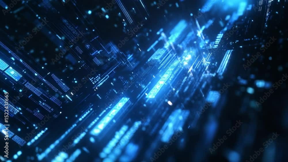 Poster abstract technology tunnel futuristic cyberspace digital background animation loop