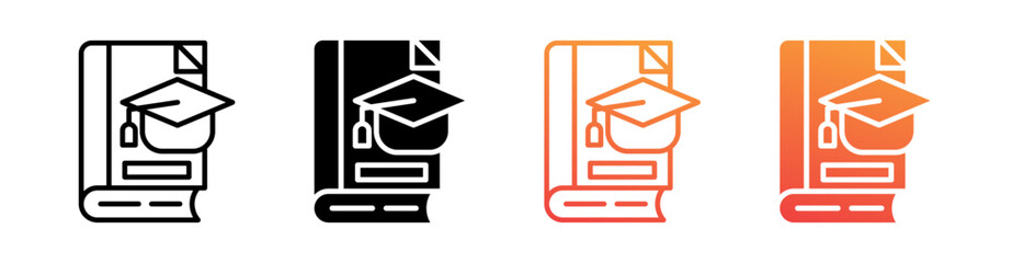 Thesis Multi Style Icon Set Vector 