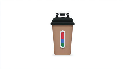 Stylish coffee cup featuring progress bar design, showcasing blend of colors that evoke sense of creativity and modernity. This unique cup is perfect for coffee lovers and design enthusiasts alike