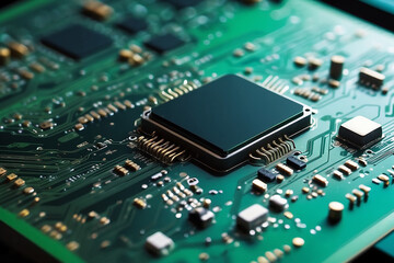 Obraz premium Macro image of circuit board